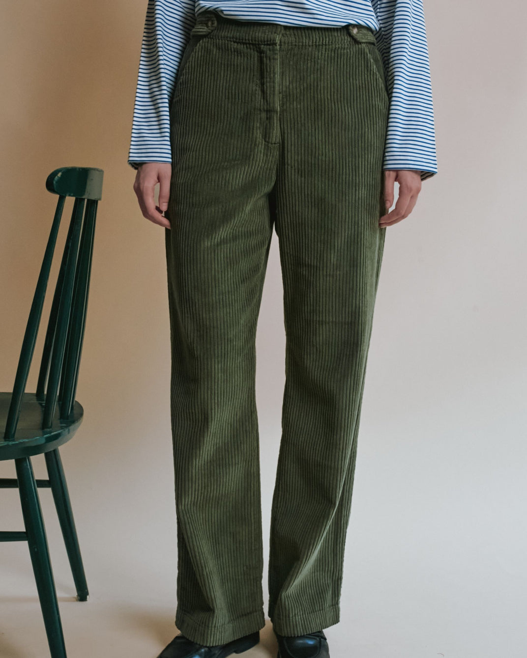 Pantalon - Velours cotelé vert pistache