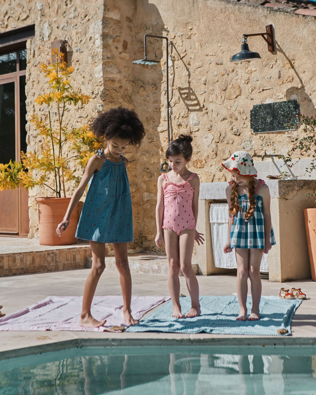 Robe - Bretelles chambray brodé cerises
