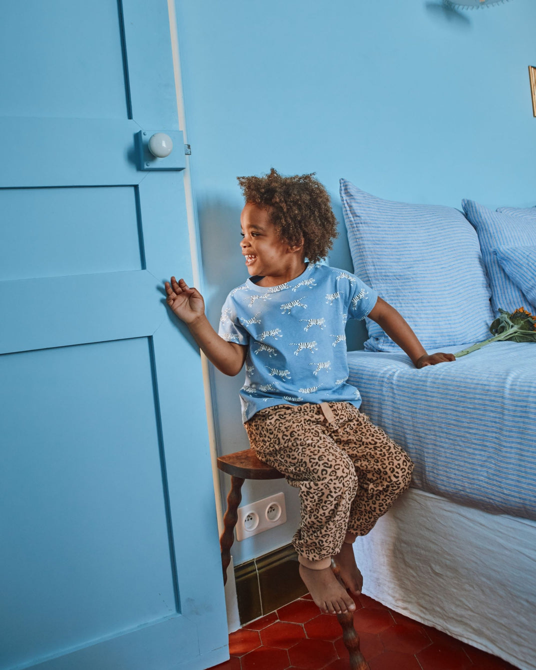 T-shirt - coton bio tigres lavande