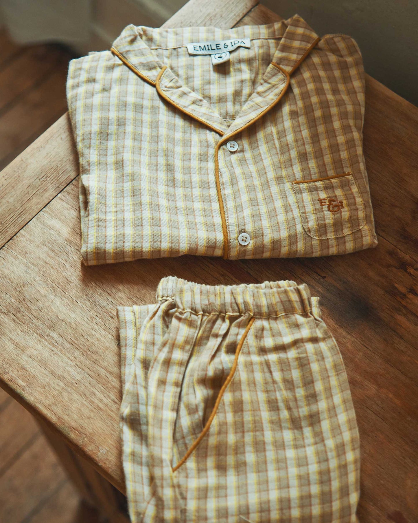 Pyjama carreaux brigitte jaune