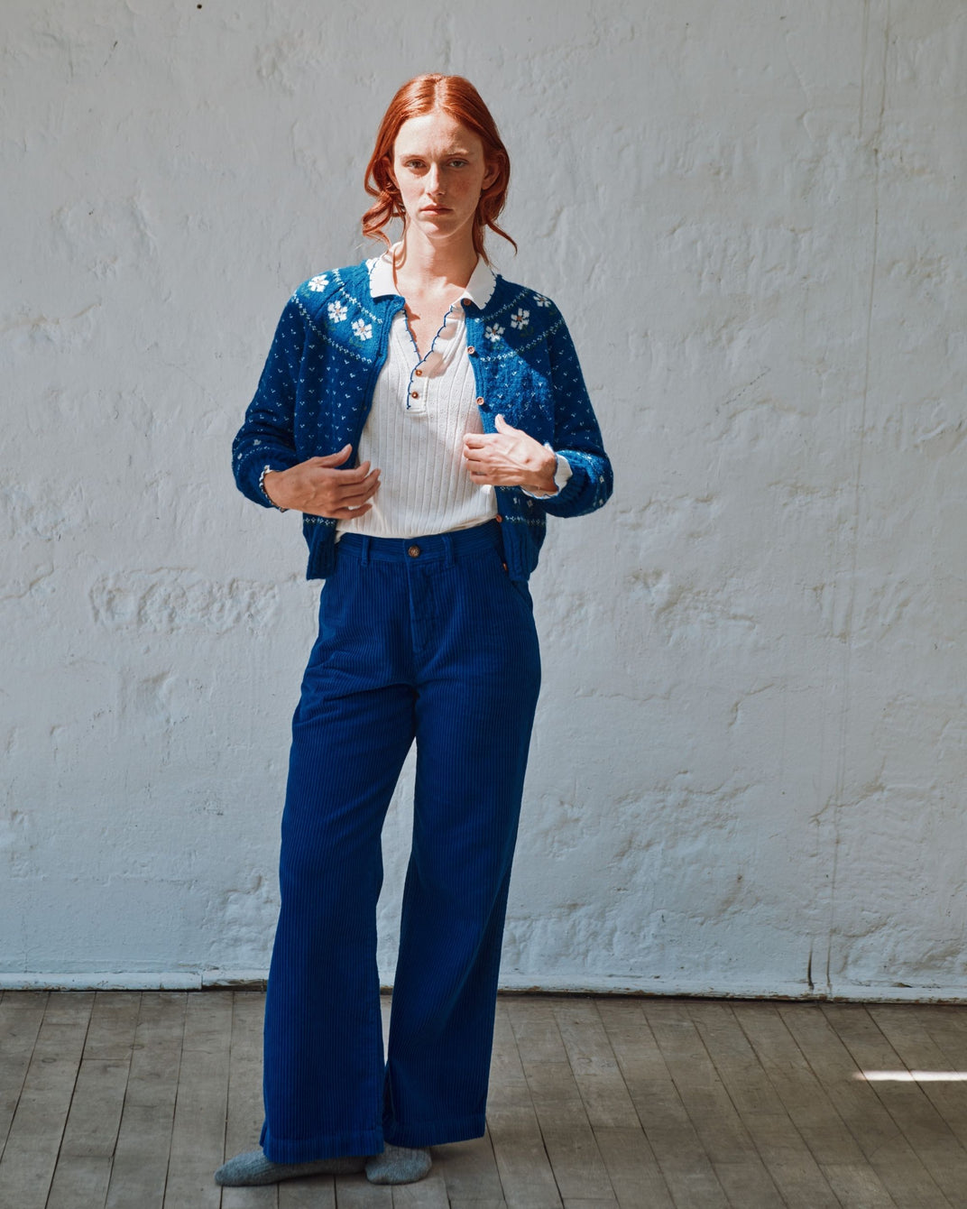 Pantalon - Velours cotelé bleu royal