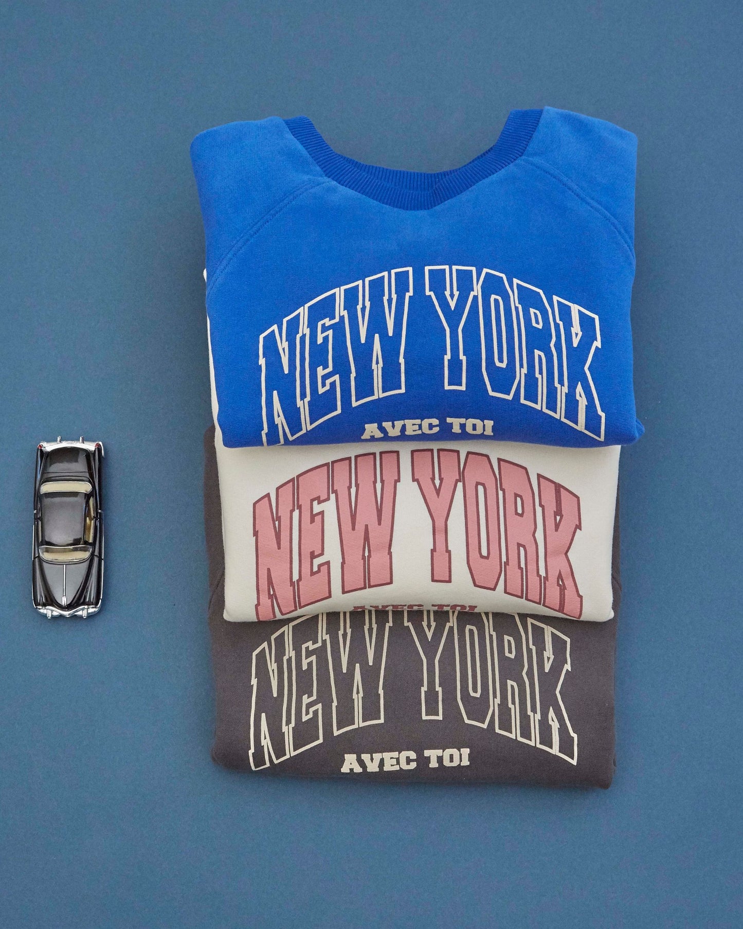 Sweat New York enfant coton bio bleu royal