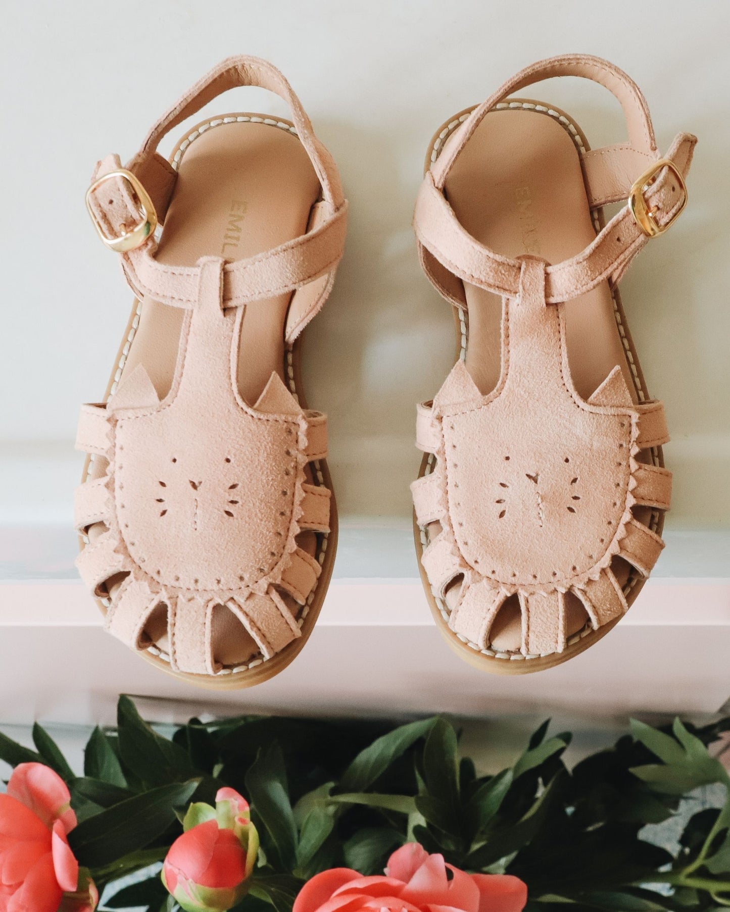 Sandales chat rose