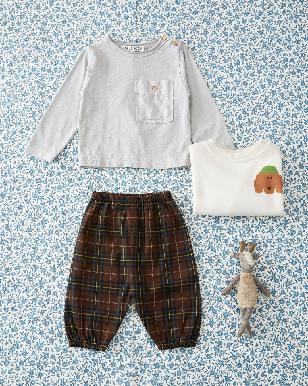 Pantalon bébé - Carreaux marron