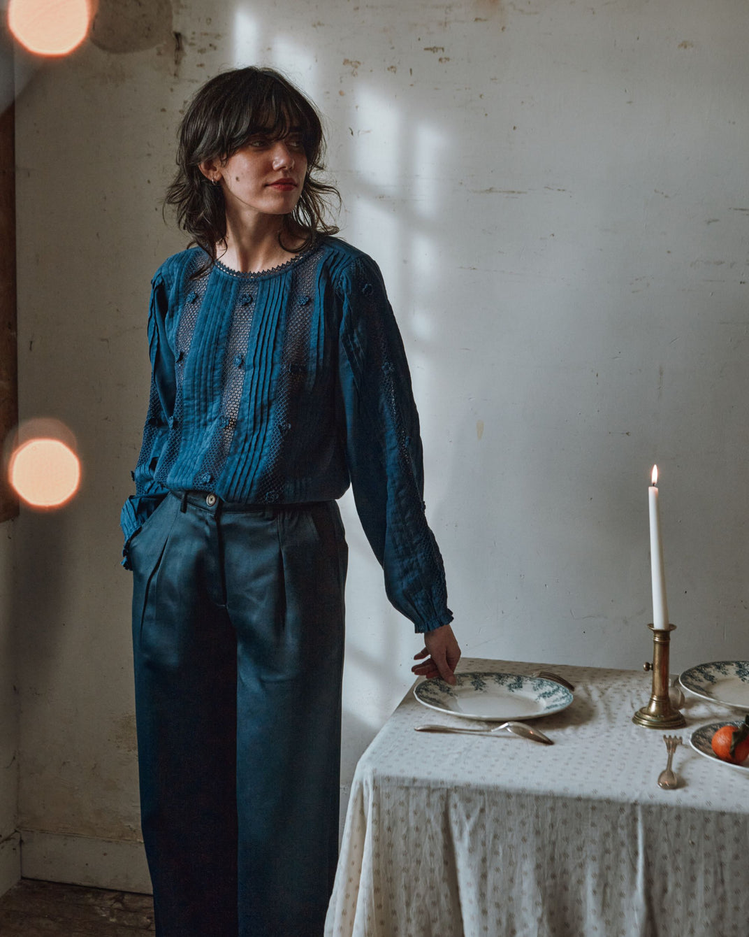 Pantalon - Satiné navy