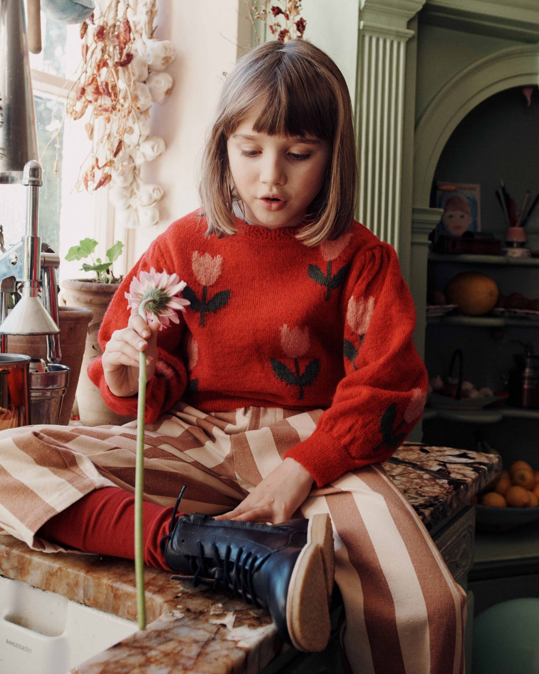 Pull - Tulipe rouge
