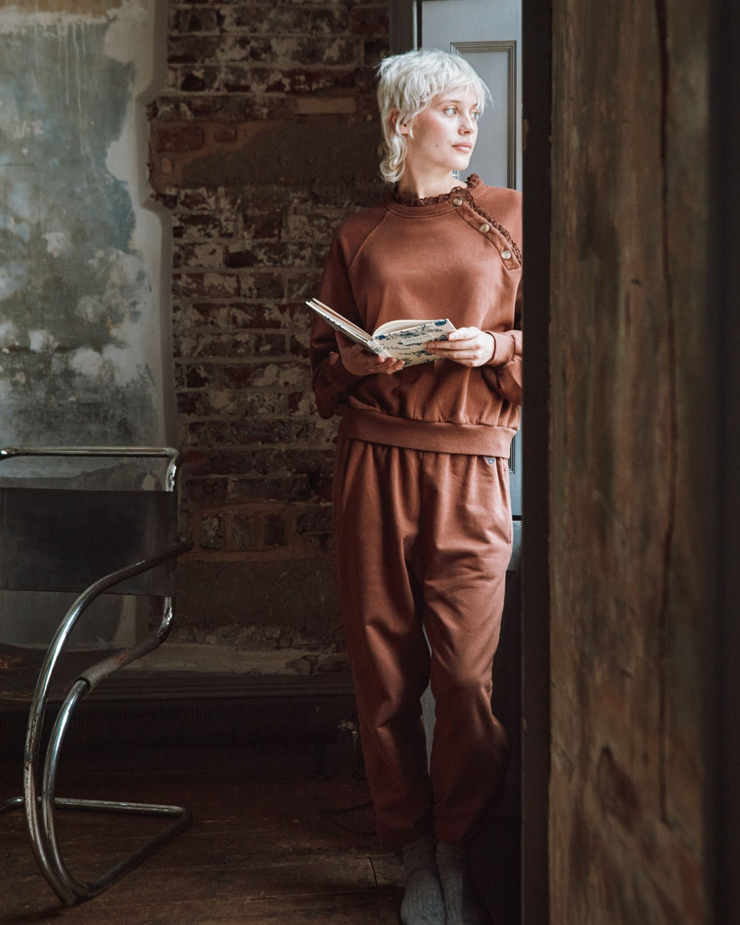 Jogging - Coton bio châtaigne