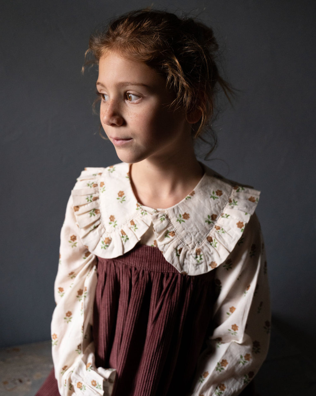 Blouse - Fleurs doré crème