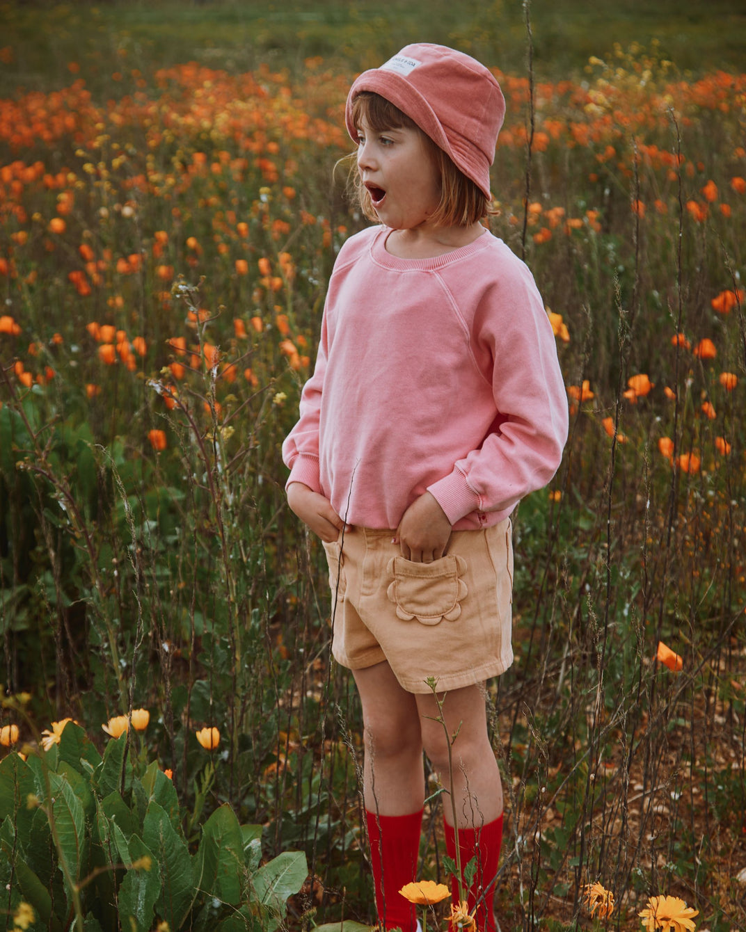 Sweat coton et teinture bio fille magnolia