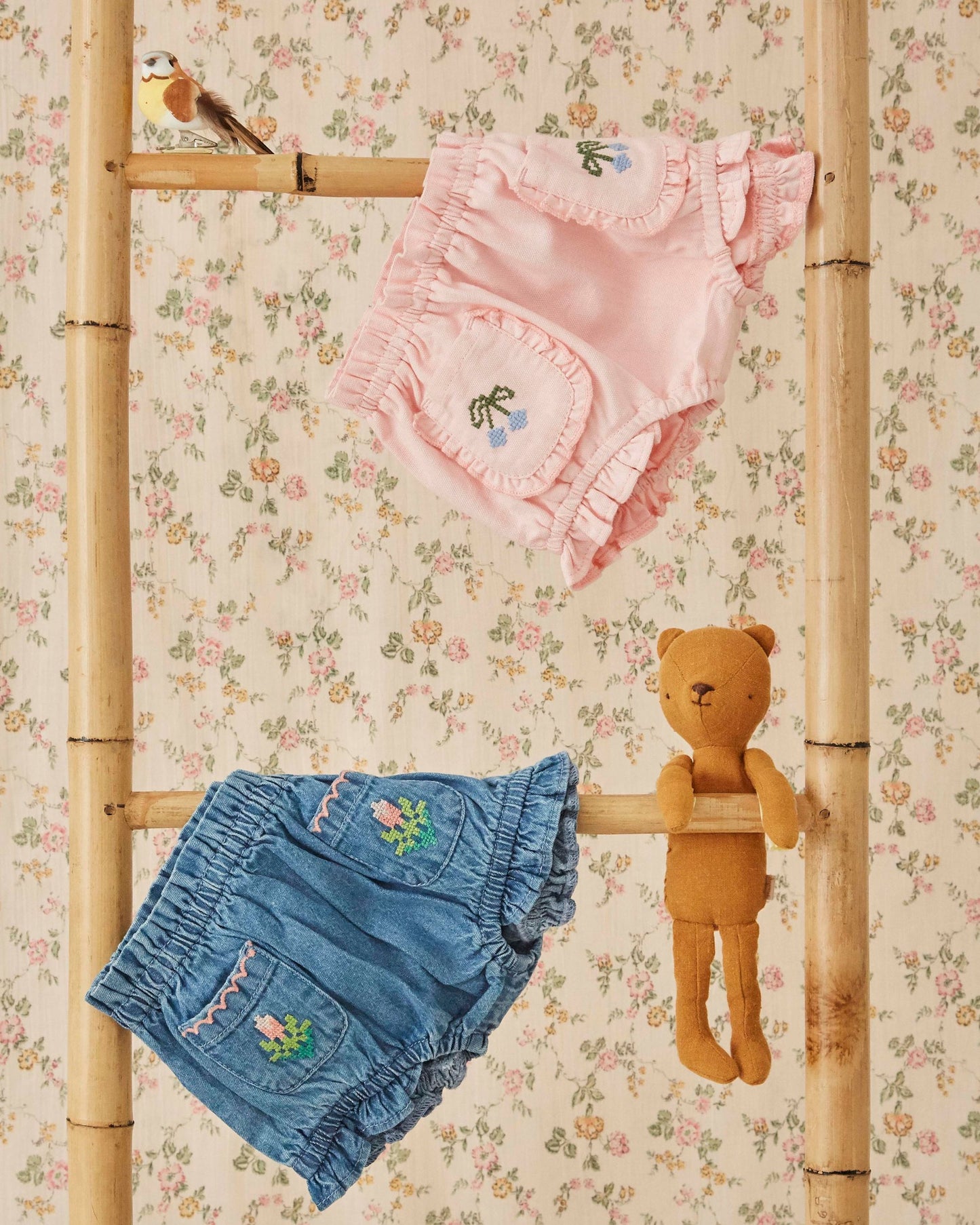 Bloomer - Poches brodées rose