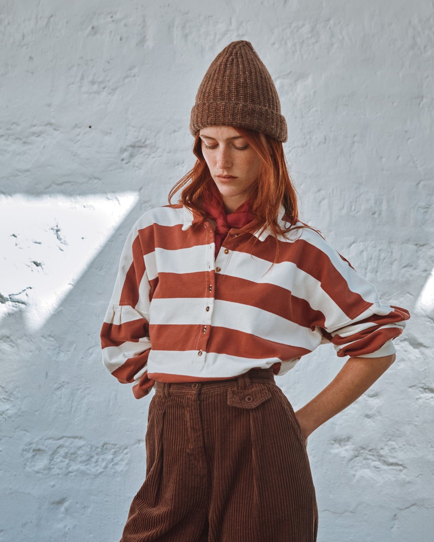 Bonnet laine mérinos marron