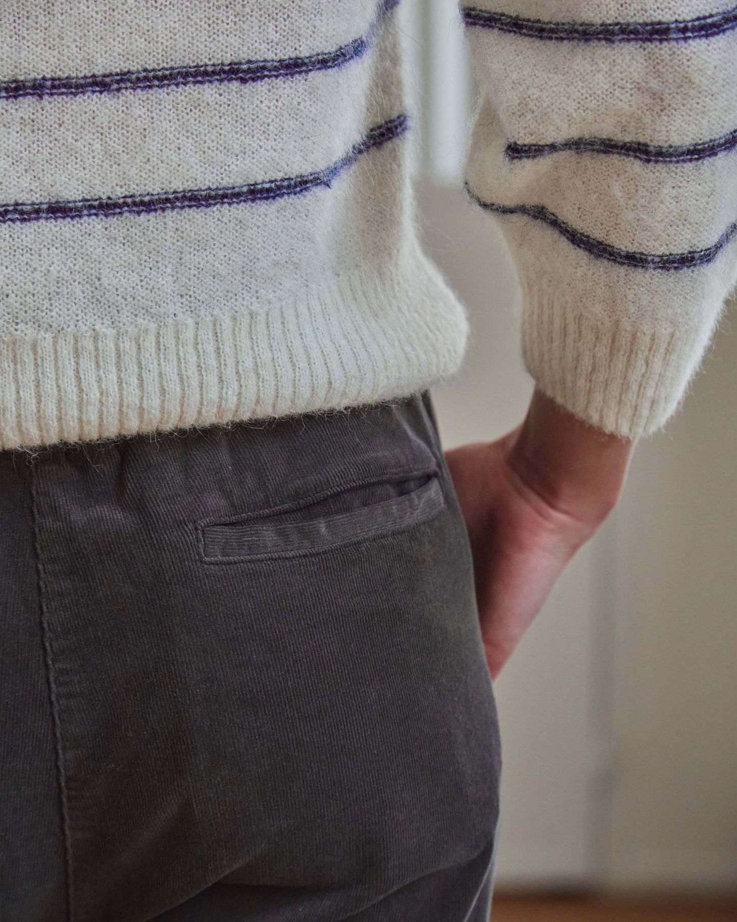 Pantalon velours bitume