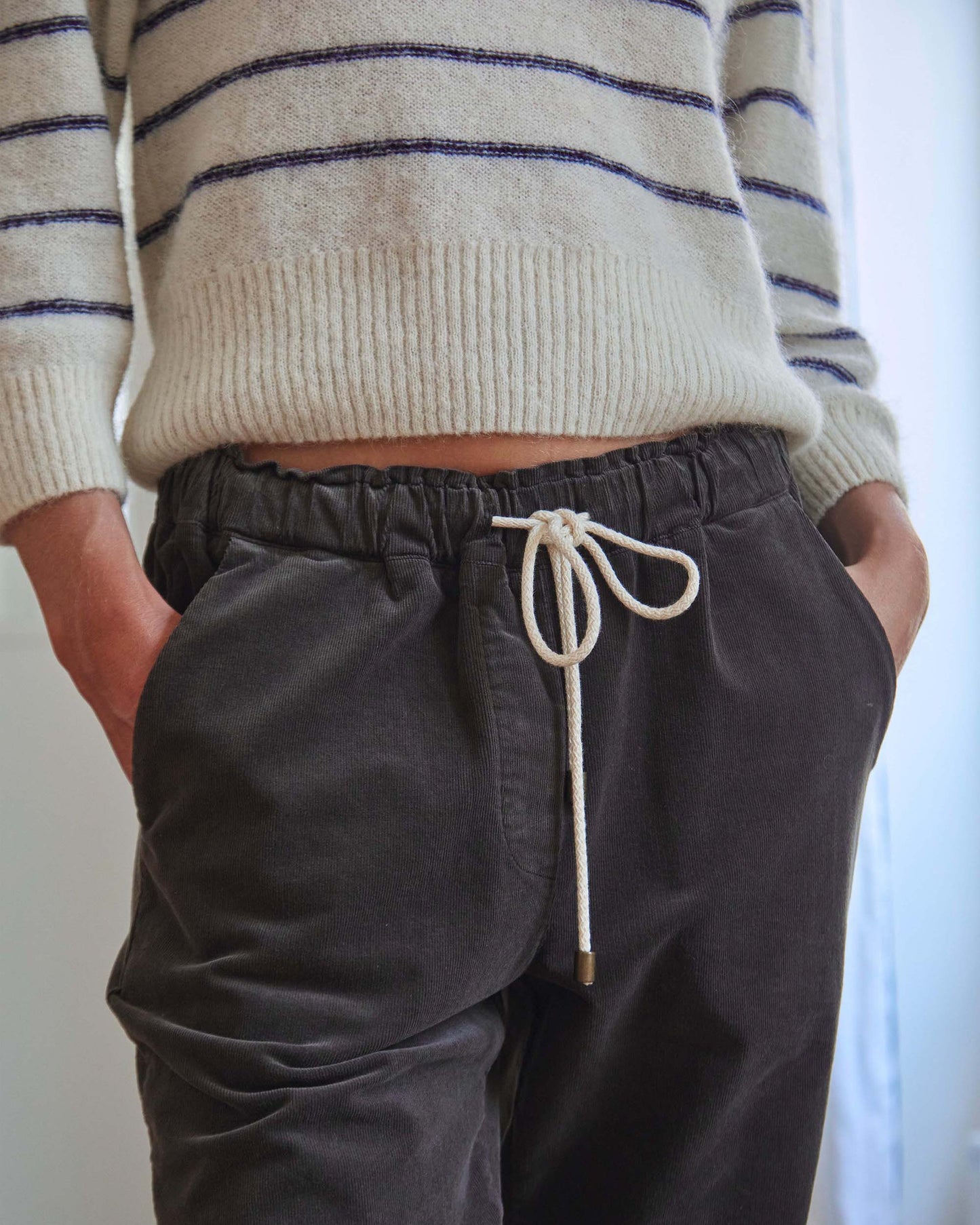Pantalon velours bitume