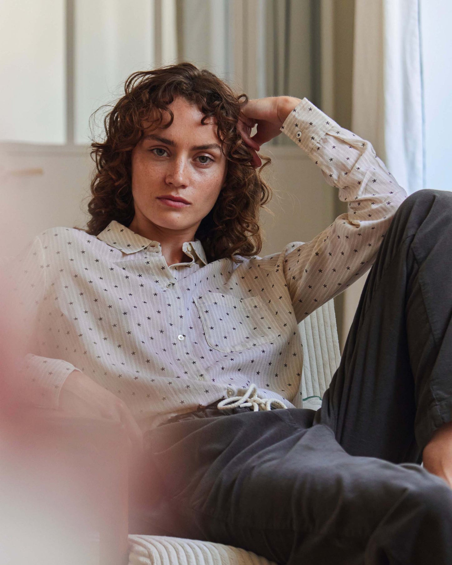 Chemise étoiles écru