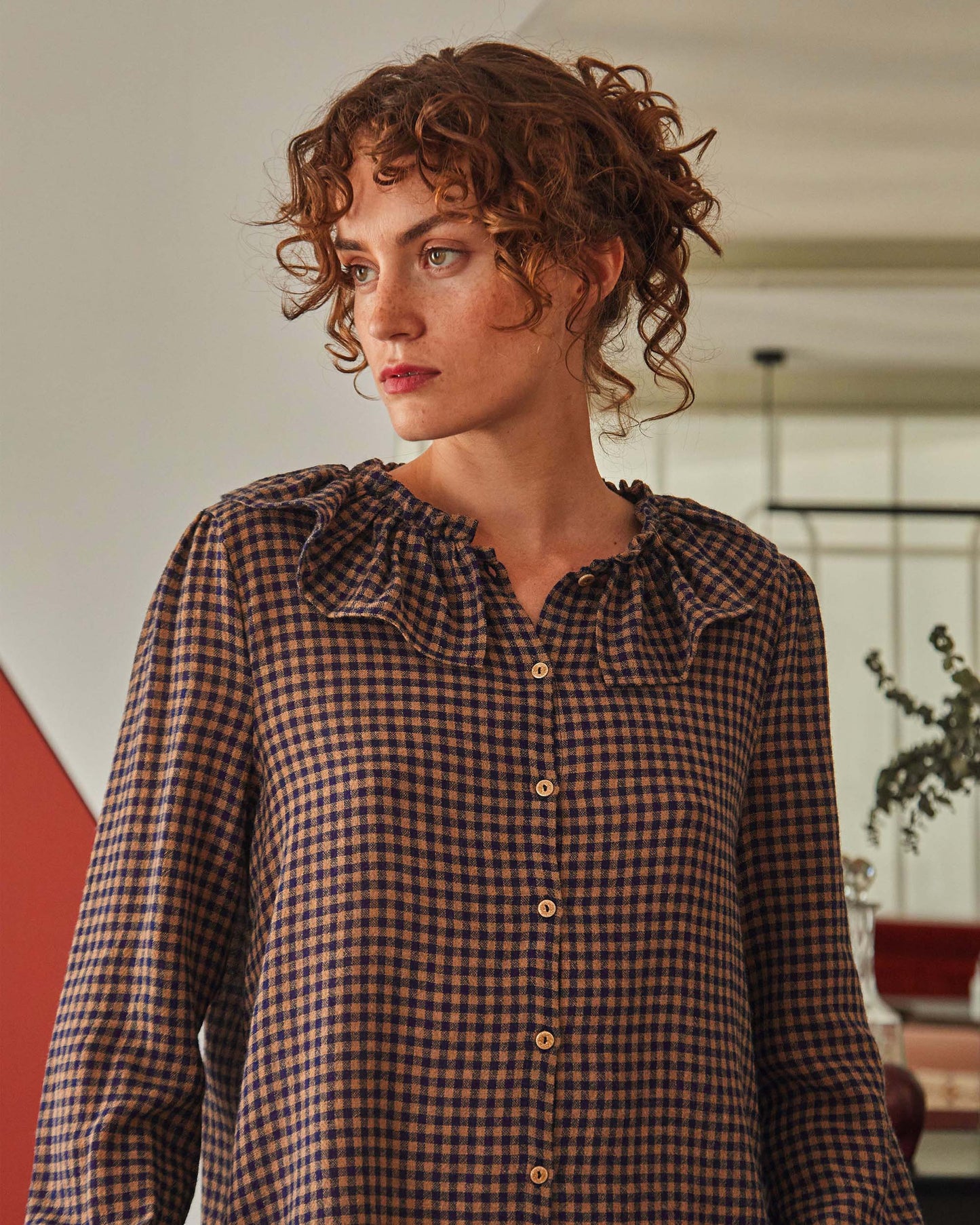 Blouse vichy marine