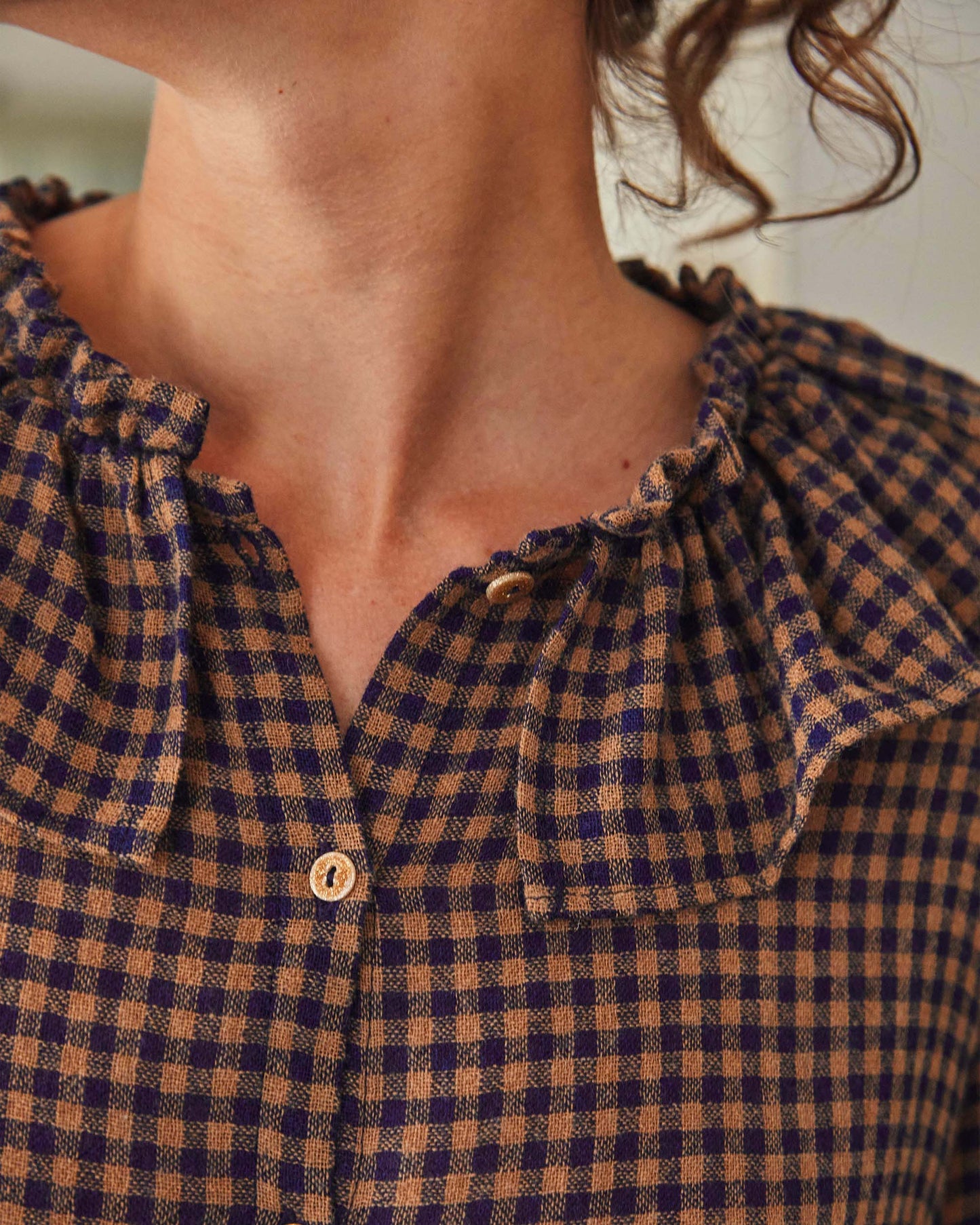 Blouse vichy marine