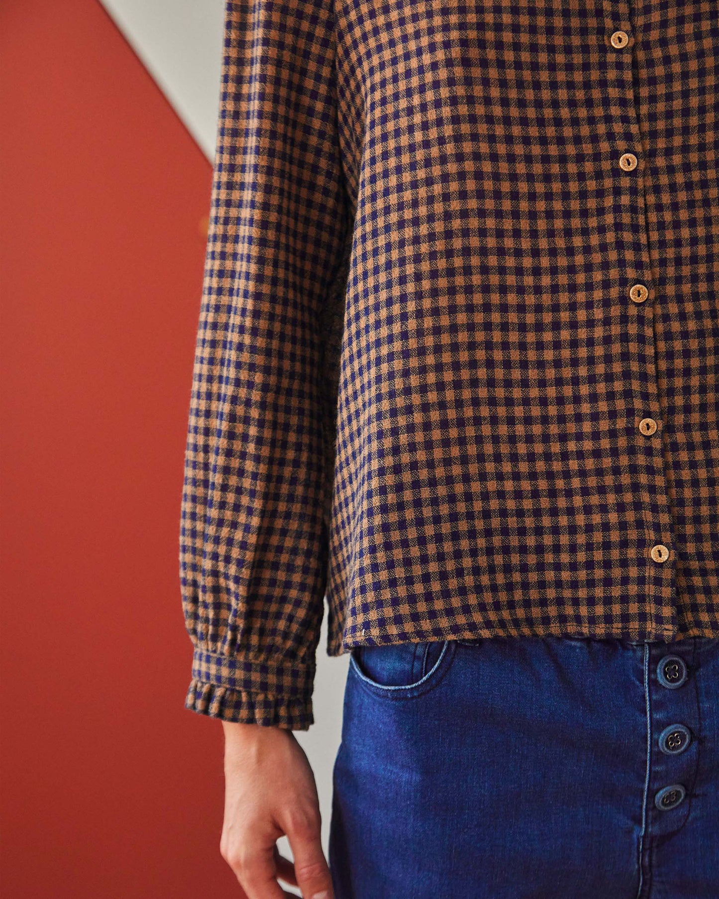 Blouse vichy marine