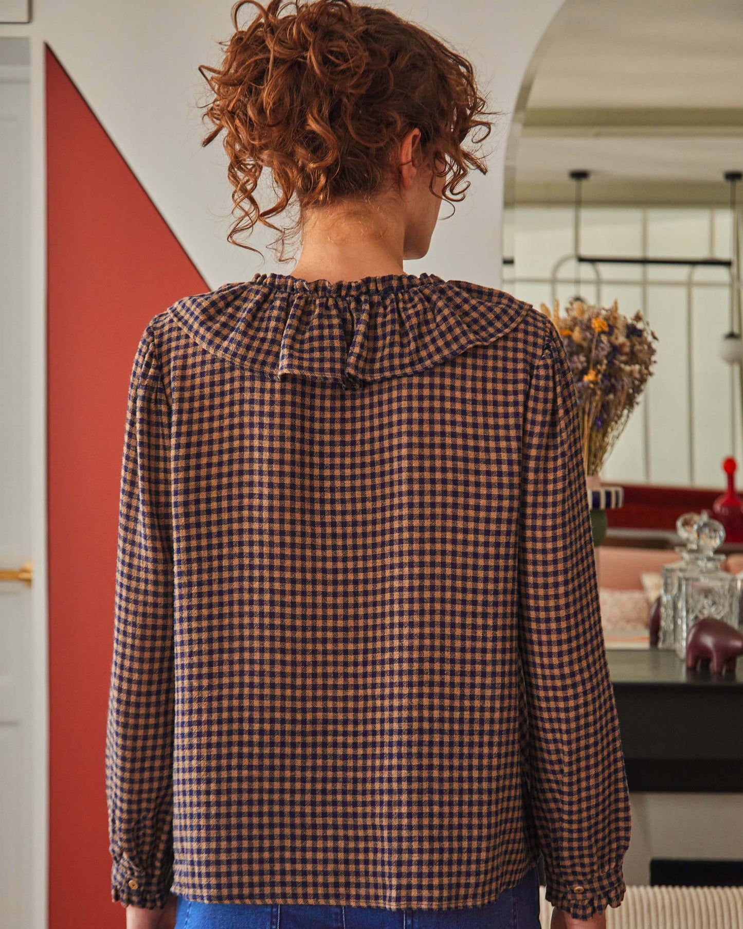 Blouse vichy marine