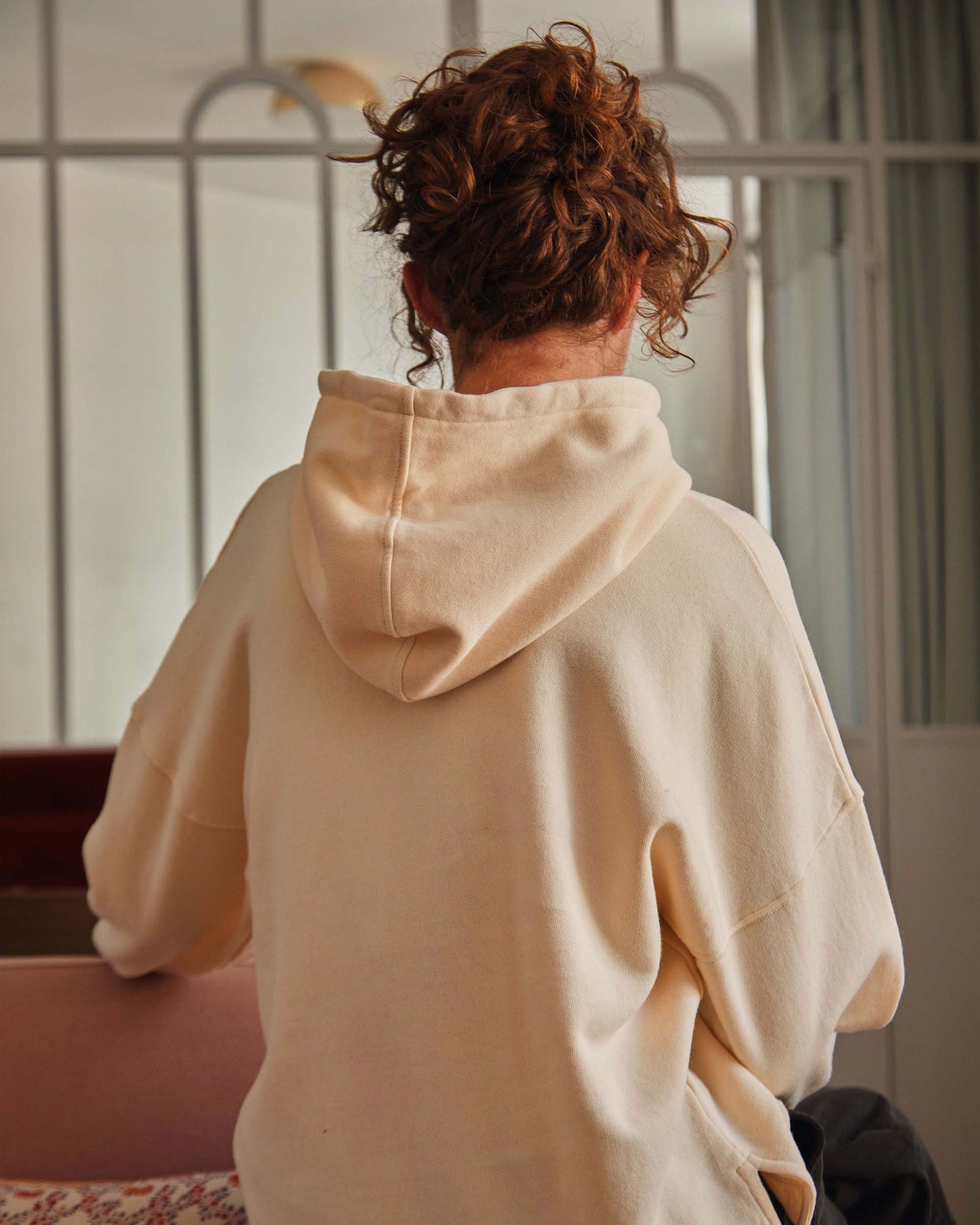 Sweat à capuche coton bio écru
