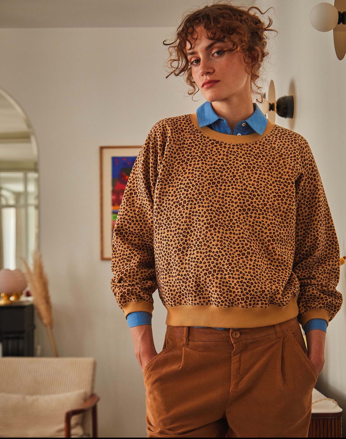 Sweat femme coton bio léopard