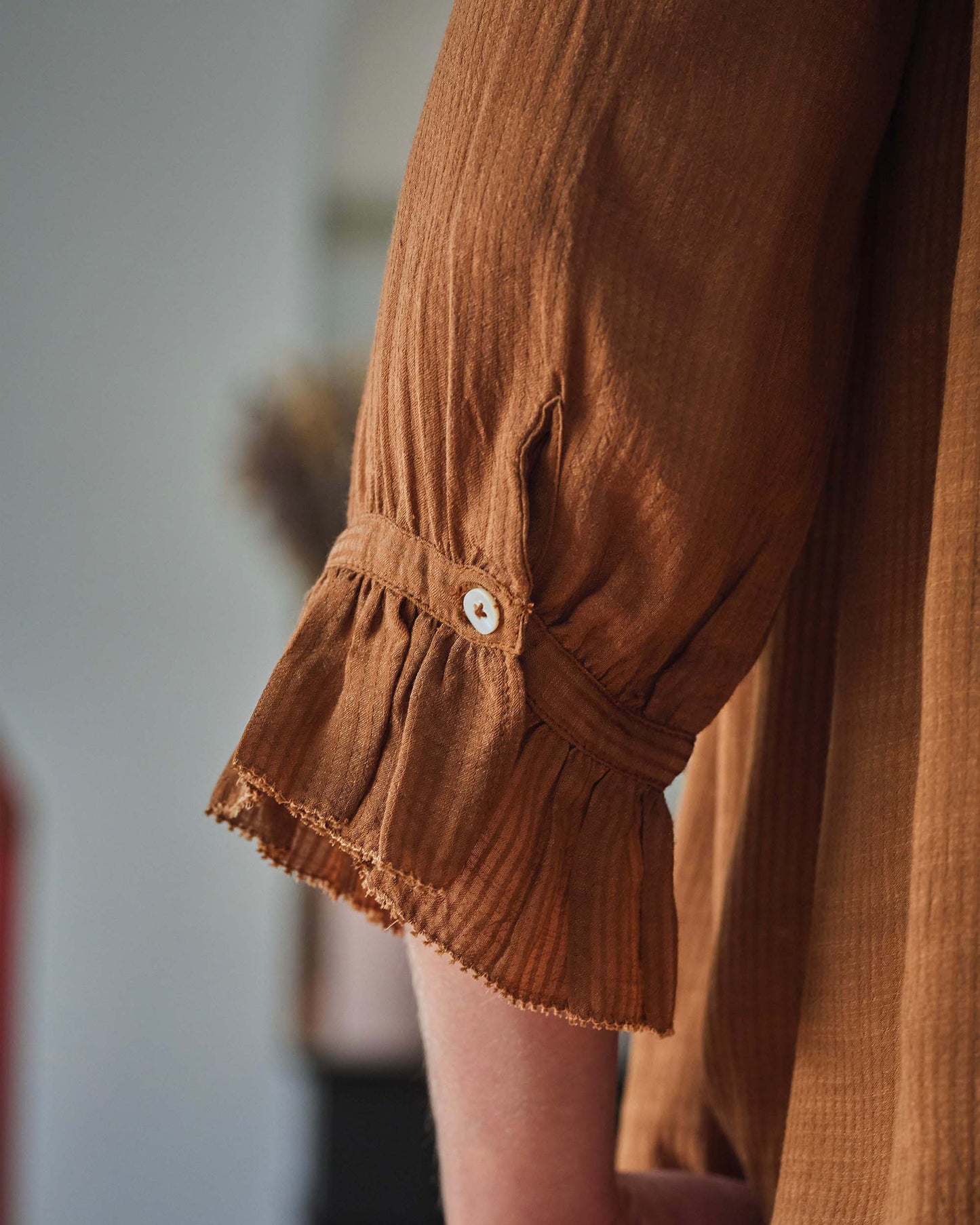 Blouse voile de coton macadamia