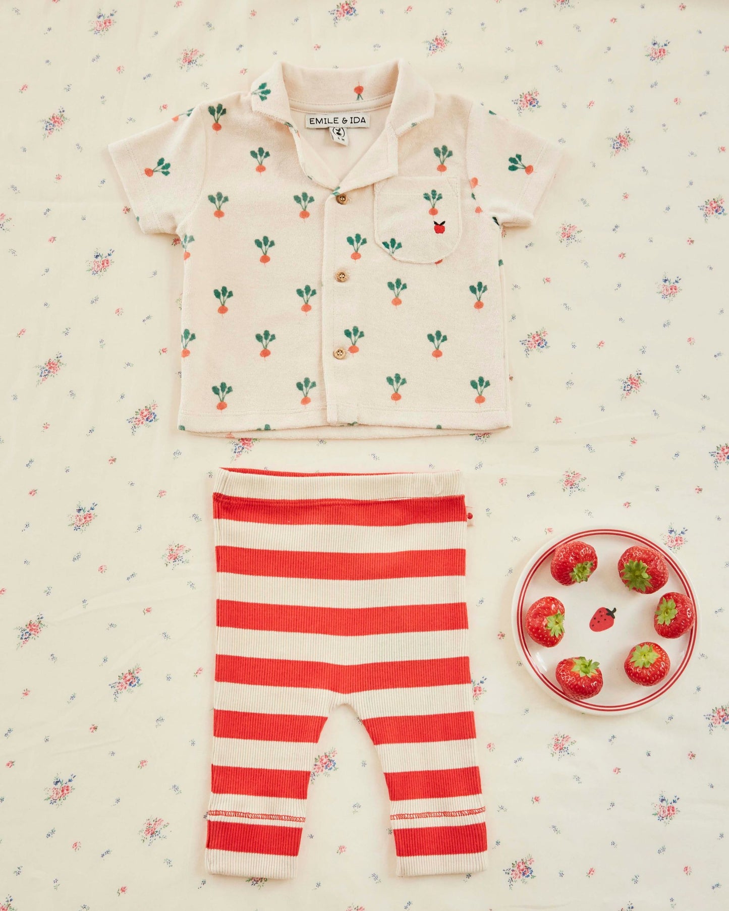 Legging - Côtelé rayure rouge