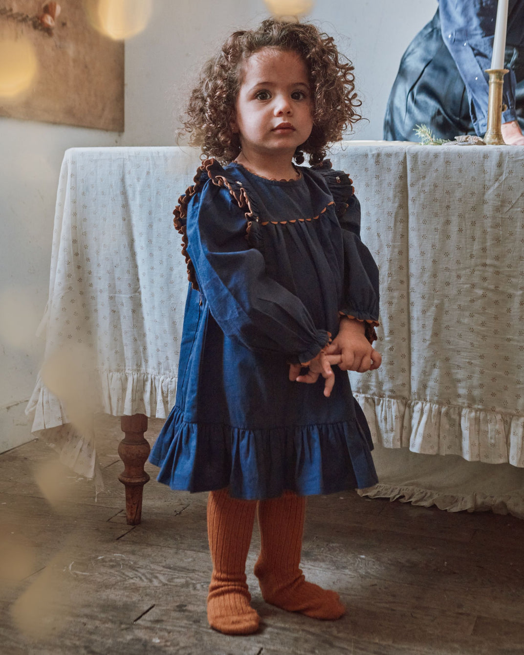 Robe volantée navy