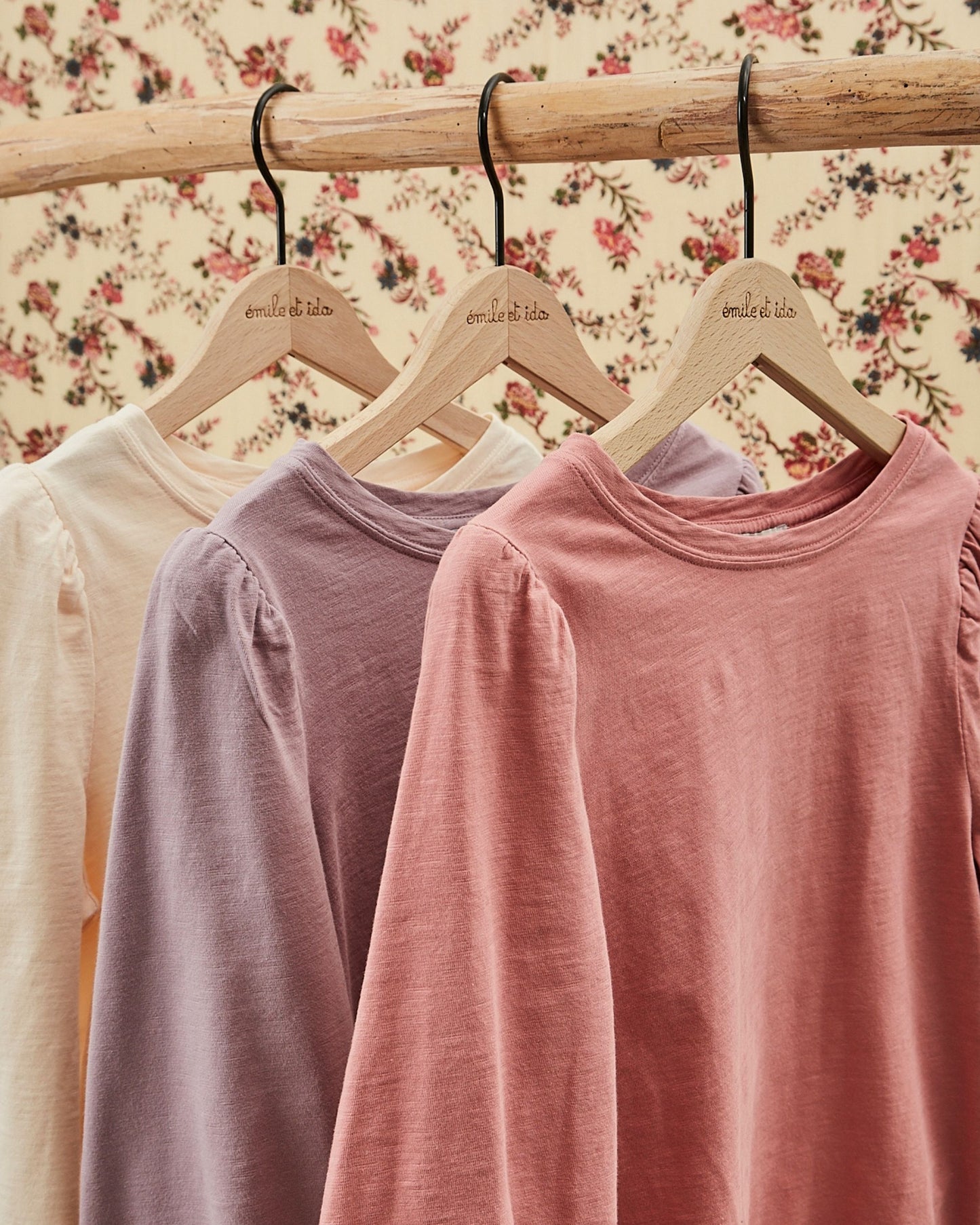 Girls' organic cotton purple flamed t-shirt