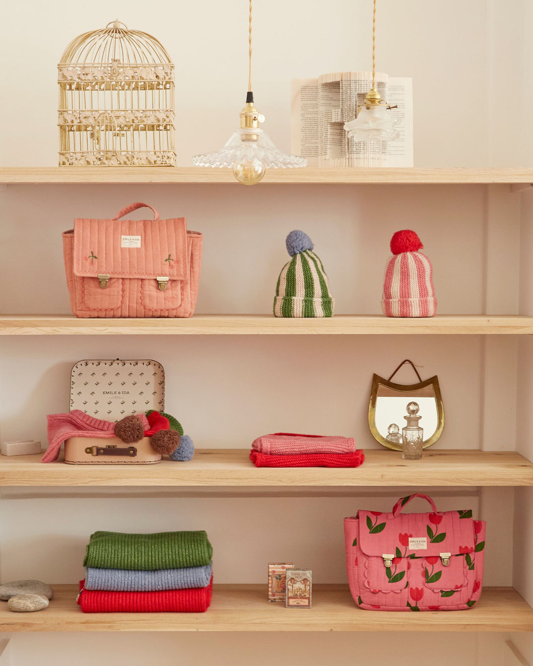 Cartable - Matelassé velours rose