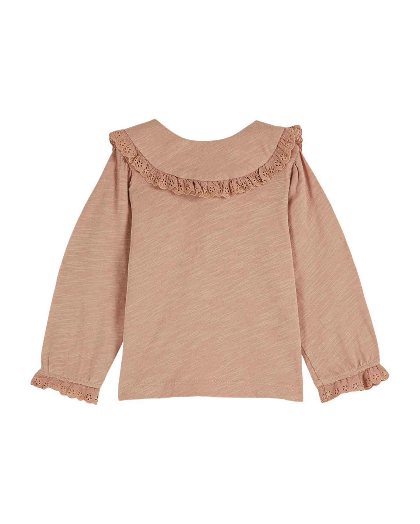 T-shirt à col coton bio poudre