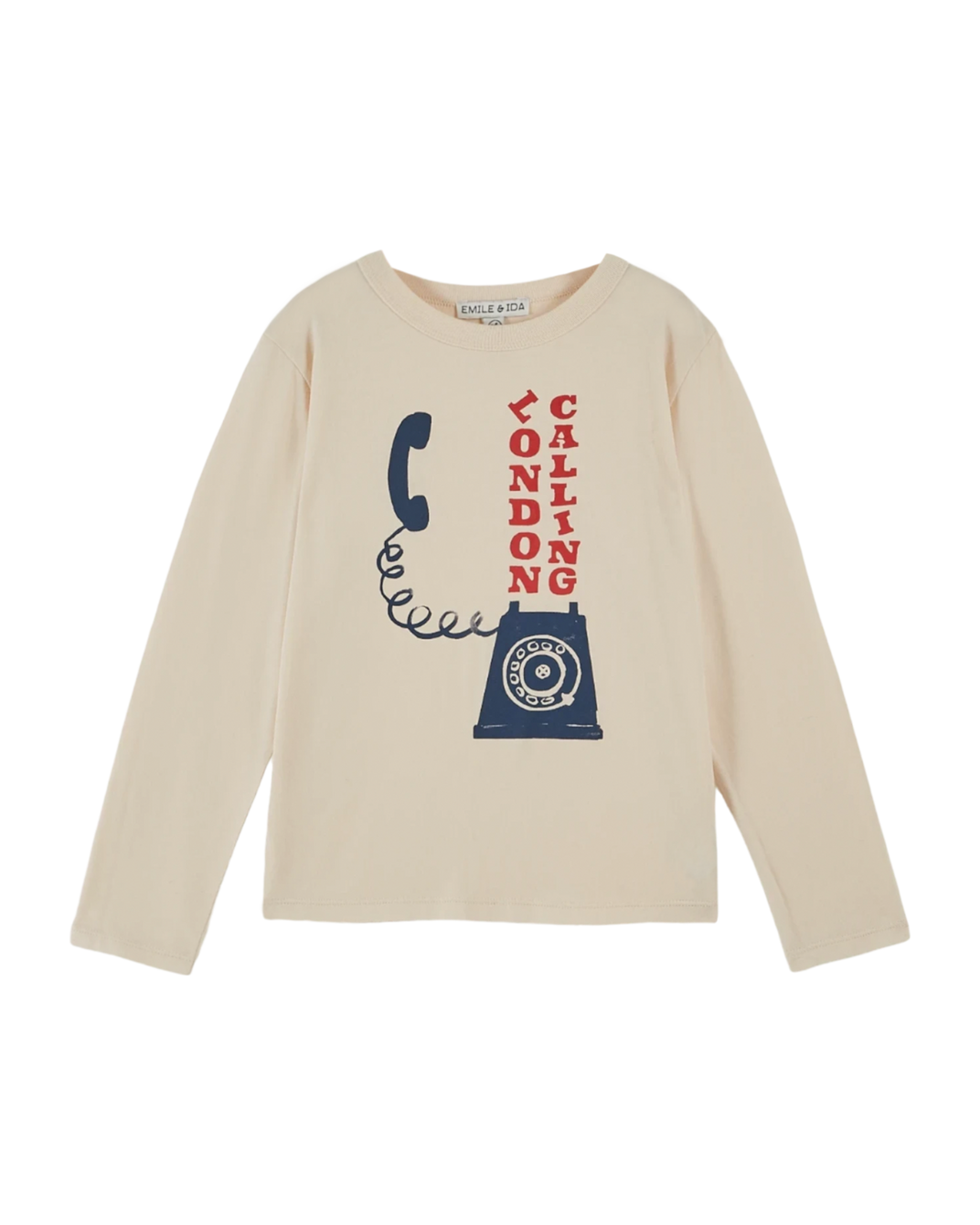 T-shirt coton bio london calling crème