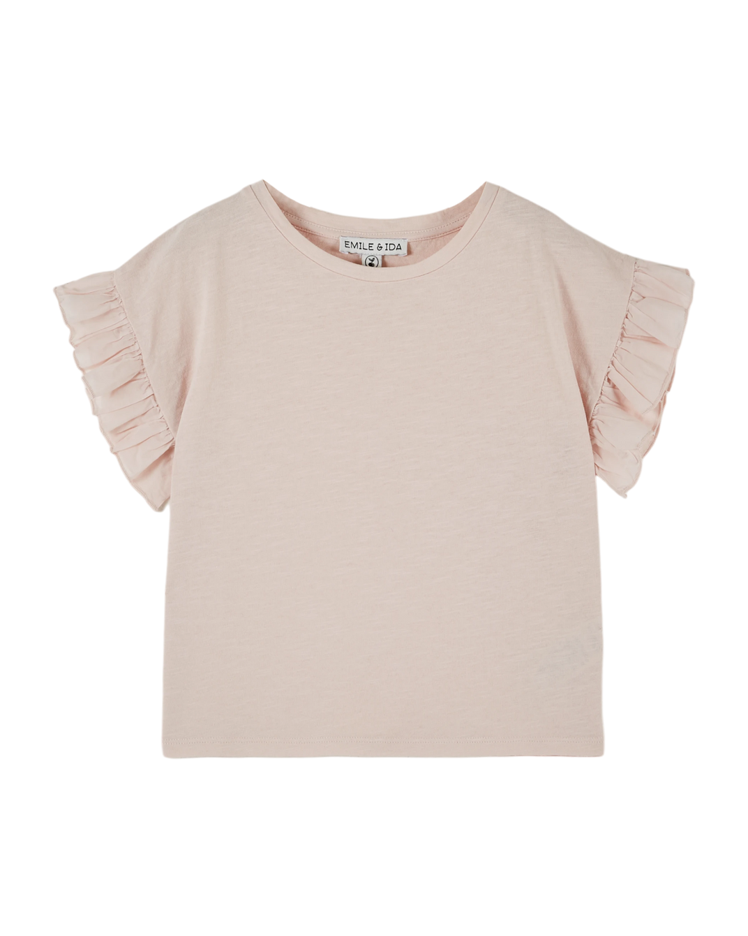 T-shirt - Coton et teinture bio volanté rose pastel