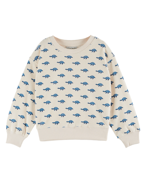 Sweat éponge tortues écru