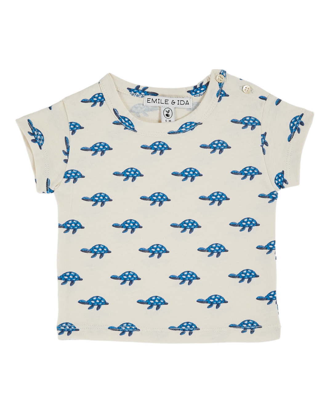 T-shirt - coton bio tortues écru