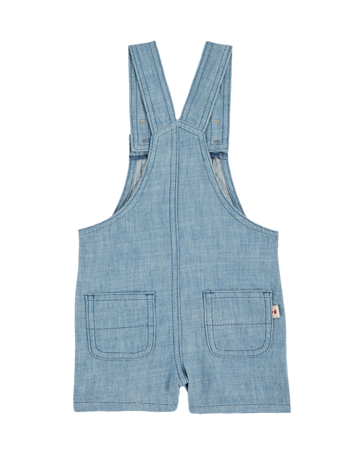 Light blue cotton and linen baby overalls