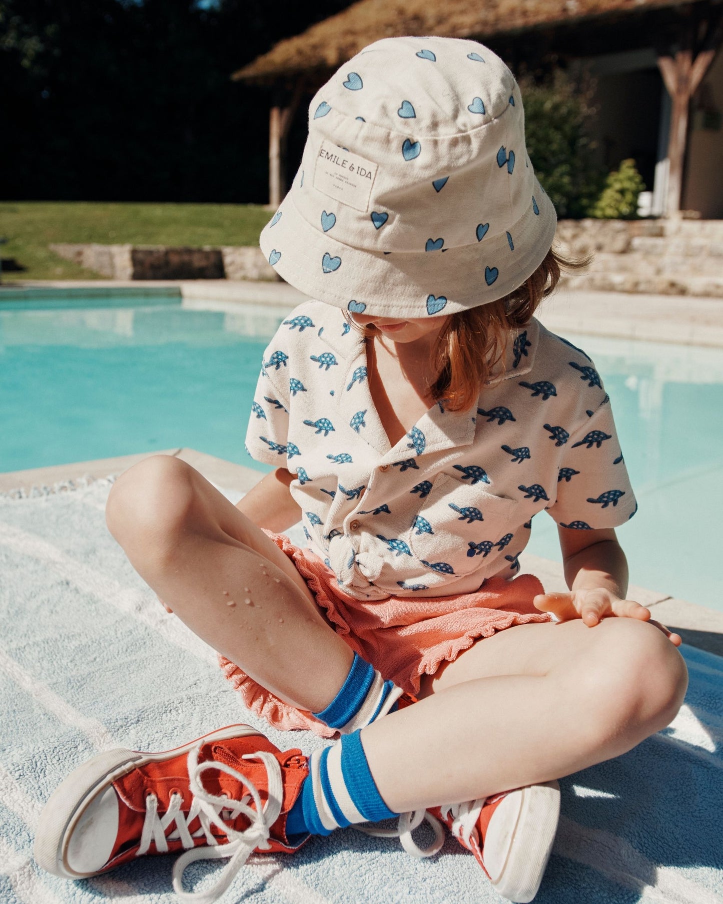 Bob enfant coeurs écru