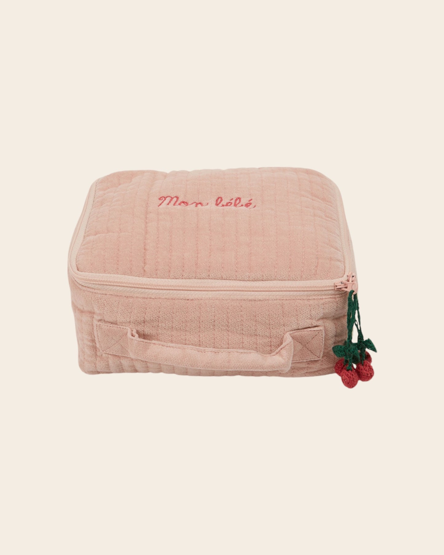 Trousse de naissance velours rose
