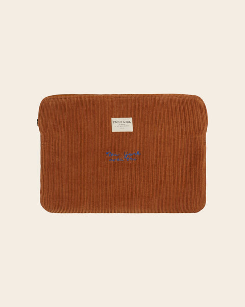 embroidered pecan computer sleeve