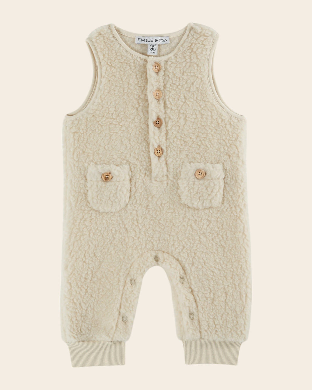 ecru sheepskin jumpsuit