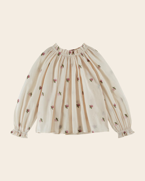 cream embroidered blouse