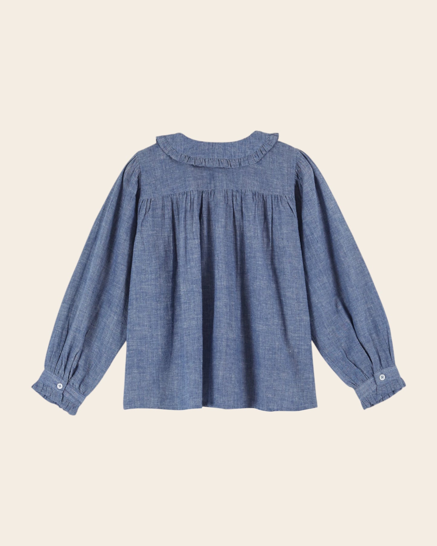 Blouse smockée chambray