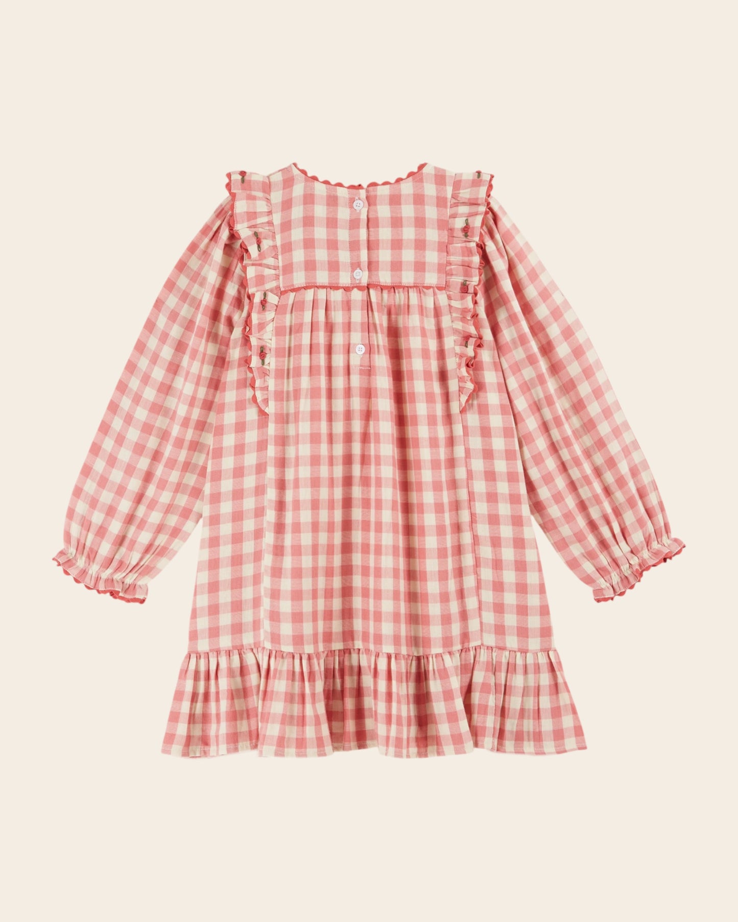 Robe volantée vichy rose