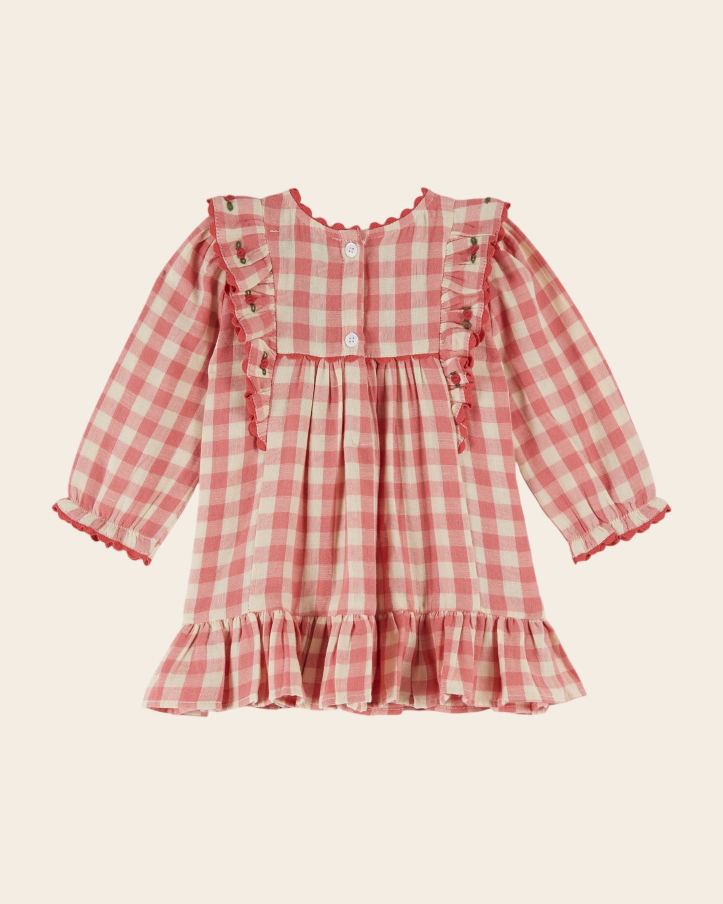 Robe volantée vichy rose