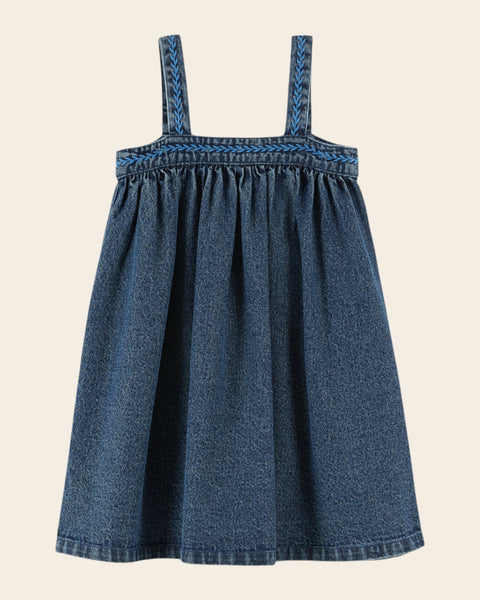 Robe à bretelles denim bleu