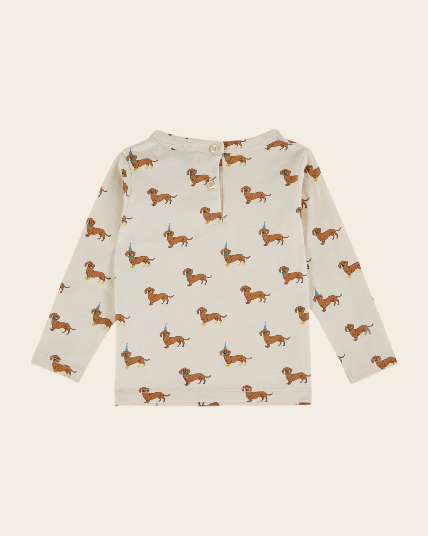 T-shirt teckels coton bio écru