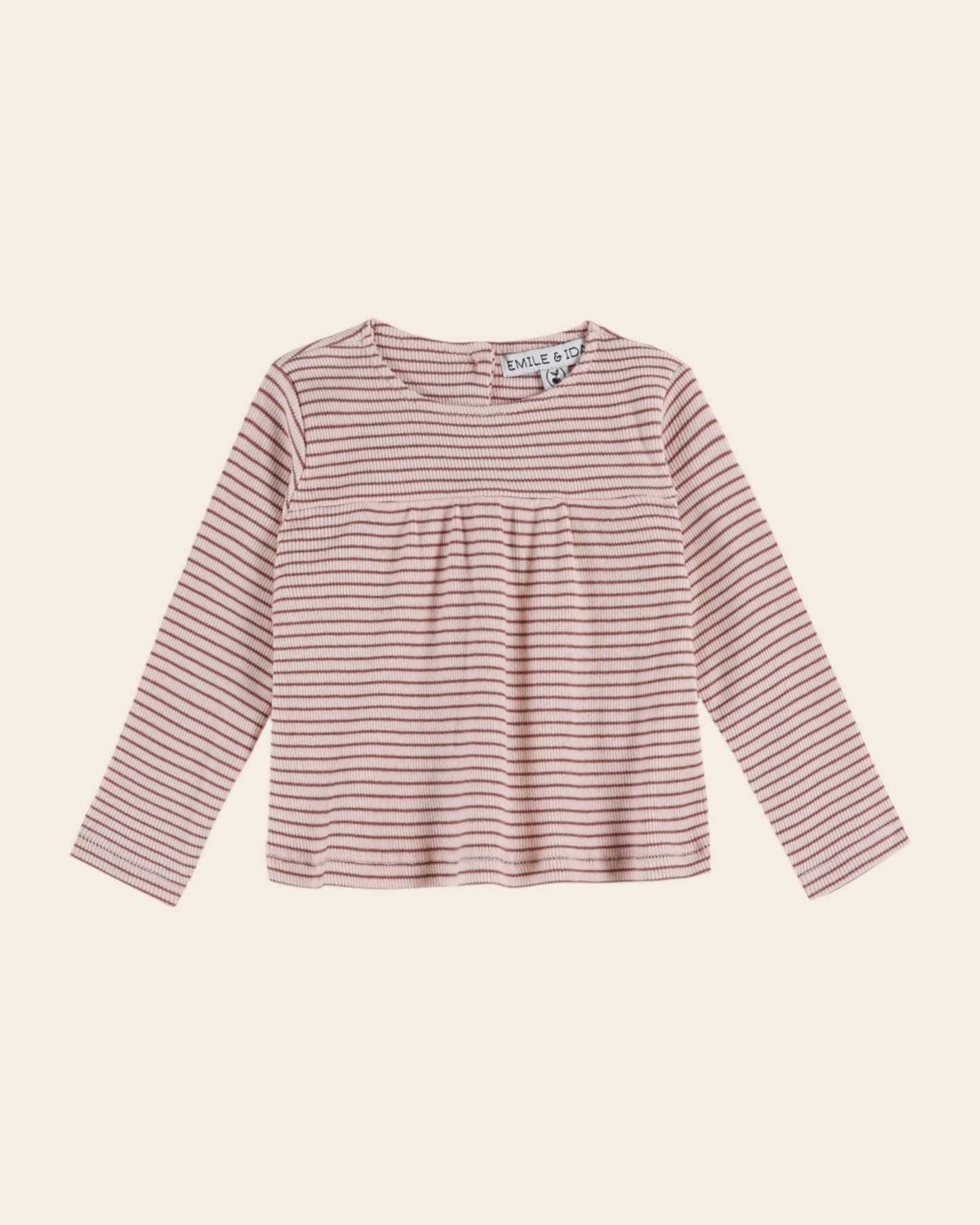 T-shirt coton bio rayures rose