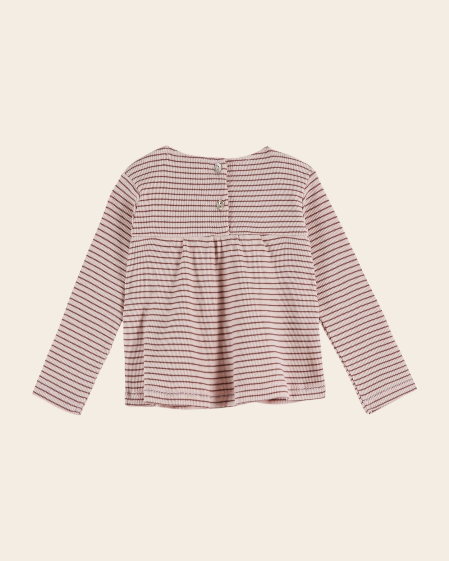 T-shirt coton bio rayures rose