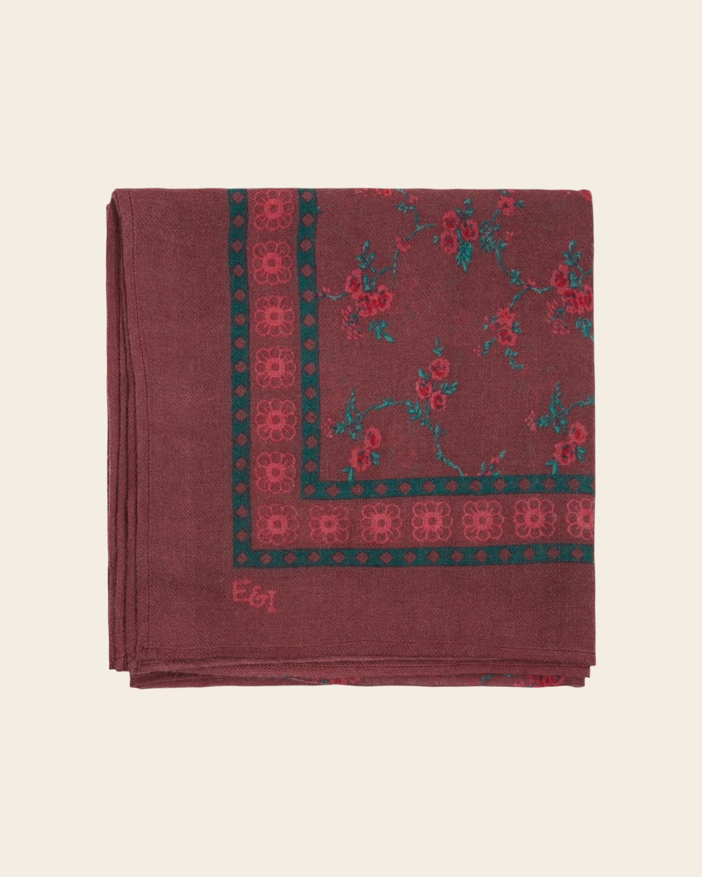 Foulard aster rose 100 x 100 cm
