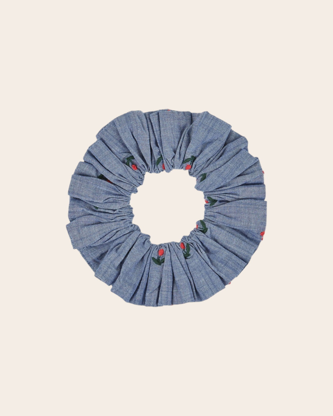 Chouchou - Chambray brodé cerises