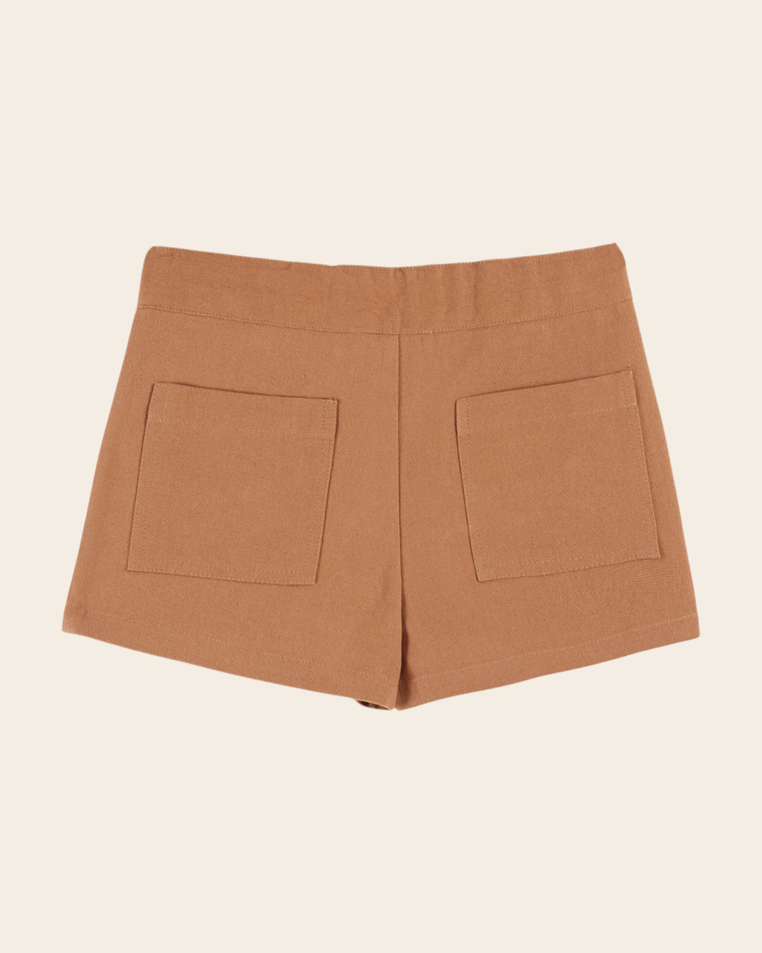 Short - Poches fleurs marron